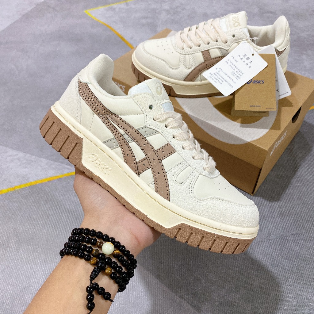 Giày asics court mz cream white blạck gum,giày Asics bản chuẩn Trung đế gum đủ 3 màu hot trend dành cho nam nữ cực basic