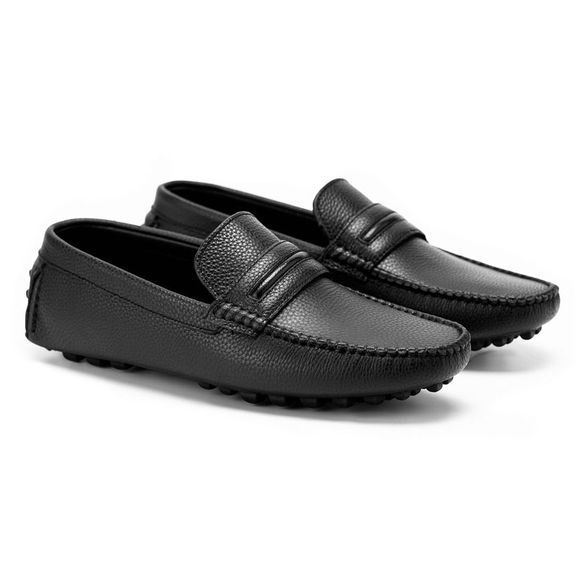 Giày da nam LEXSHOES giày mọi đế âm da bò cao cấp LS20 cao cấp bảo hành 2 năm