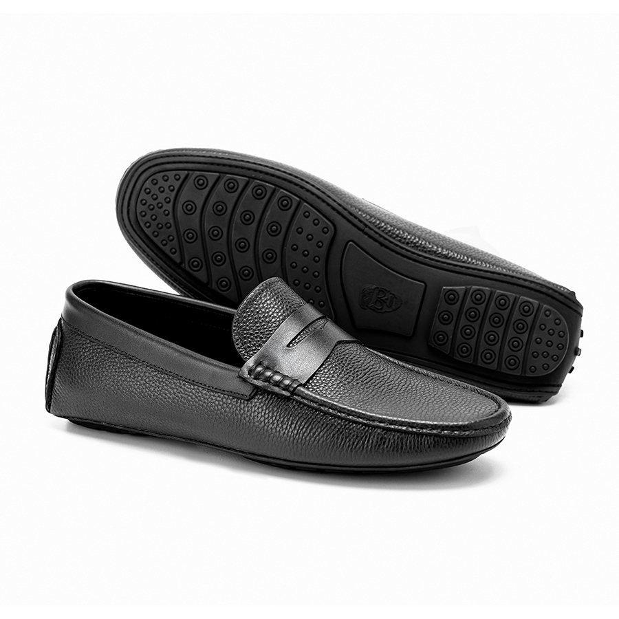 Giày da nam LEXSHOES giày mọi đế âm da bò cao cấp LS16 cao cấp bảo hành 2 năm