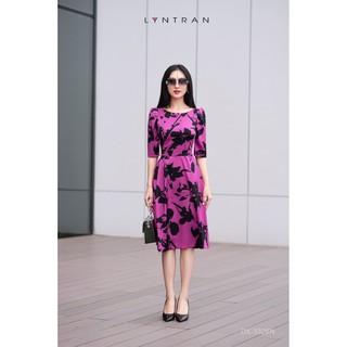 Đầm xoè nữ tay lớ hoạ tiết lạ mắt LYNTRAN DX-3326N