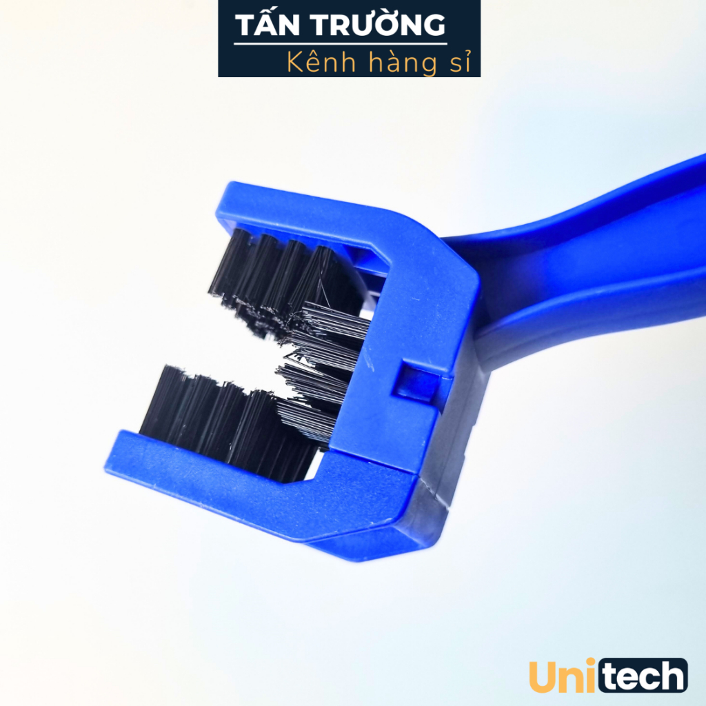 Bàn Chải Chà Sên Xích 3D hàng loại 1, lông chải cứng, không bong tróc  - Dụng cụ vệ sinh nhông sên dĩa tiện dụng