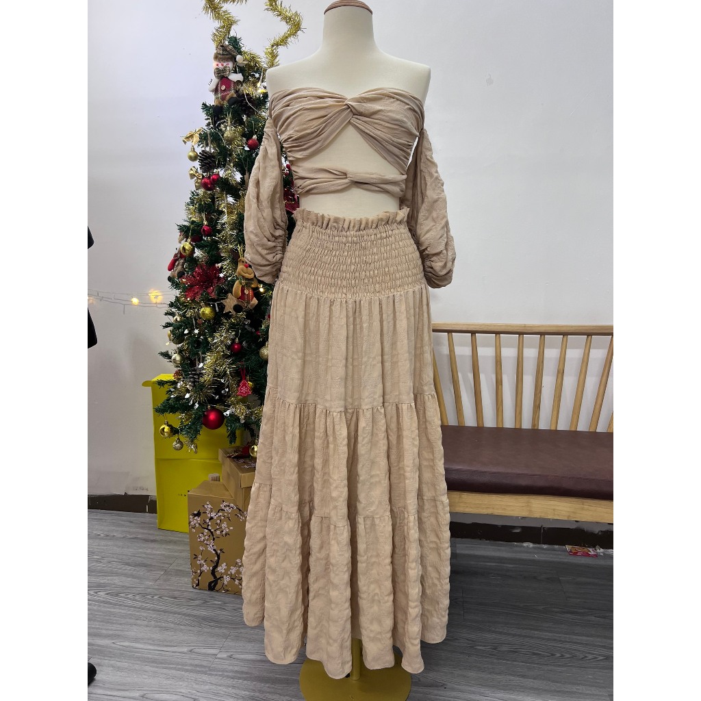 Set nâu tay phồng