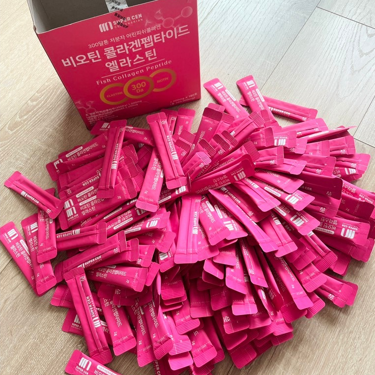 [SUPER CEN] Tách Nửa Hộp 90 Gói Collagen Phân Tử Nhỏ 300Da Super Cen Biotin Collagen Peptide Elastin