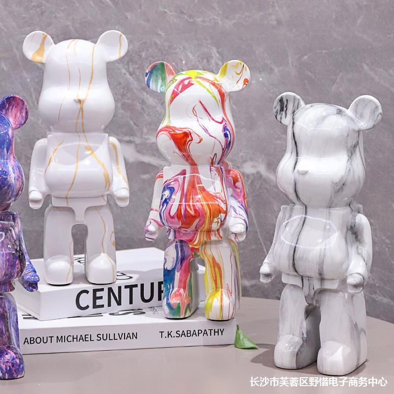 Gấu BEARBRICK mẫu loang đa sắc 28cm Mẫu Mới  Mô hình mạ tĩnh điện, chính hãng