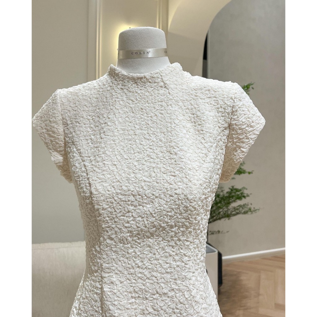 Đầm ngắn nữ tùng A tay con dập nhún