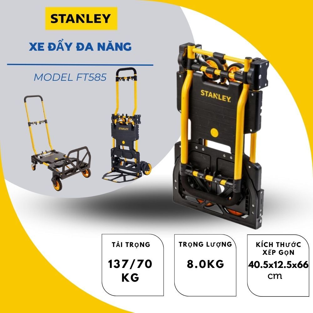 Xe đẩy hàng đa năng Stanley FT585 | Xe kéo hàng gấp gọn tải trọng 70/137kgs - Hàng chính hãng
