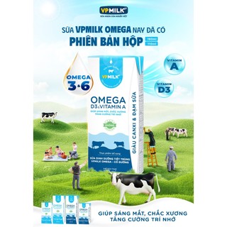   Thùng 48 hộp  Sữa Dinh Dưỡng Tiệt Trùng VPMilk Omega - Có Đường Ít đường 110ml 