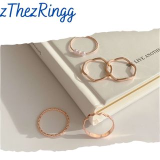 Set 5 nhẫn kim sắc phong cách thời trang cho nữ n14