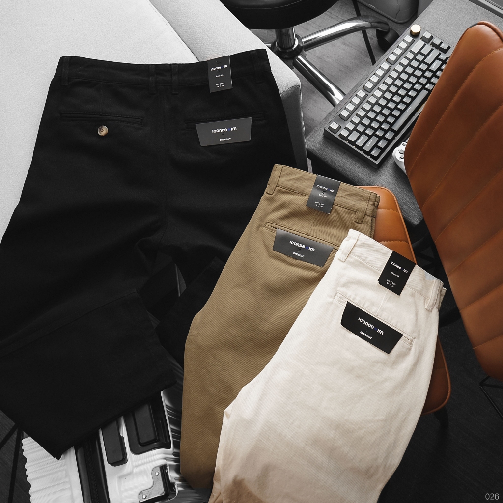 Quần kaki nam ICONDENIM form Straight Fit cá tính năng động - QKID0026