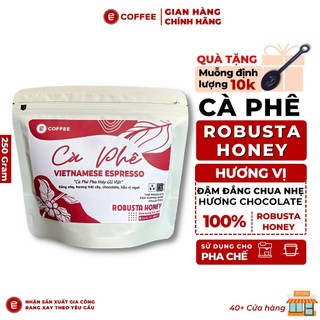 Cà phê Robusta Honey nguyên chất gói dùng thử 100gr hương chocolate đắng nhẹ hậu vị ngọt từ E-COFFEE