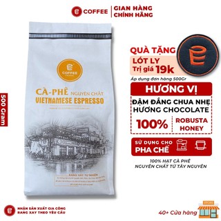 Cà phê Vietnamese Espresso sử dụng hạt cafe Robusta Honey rang mộc hương chocolate hậu ngọt E-COFFEE