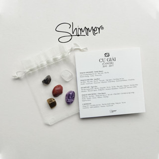 Túi Đá Thiên Nhiên Thanh Tẩy, Mang Năng Lượng May Mắn Theo Cung Hoàng Đạo SHIMMER SILVER