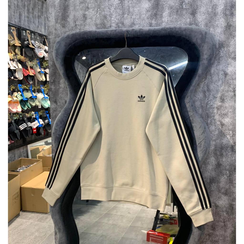 Áo Chính Hãng Adidas ADICOLOR CLASSICS 3-STRIPES CREW Shop Xám Store