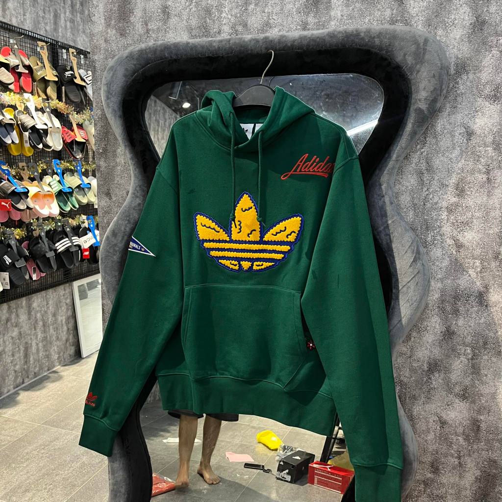 Áo Hoodie Chính Hãng Adidas COLLEGIATE BADGE Shop Xám Store