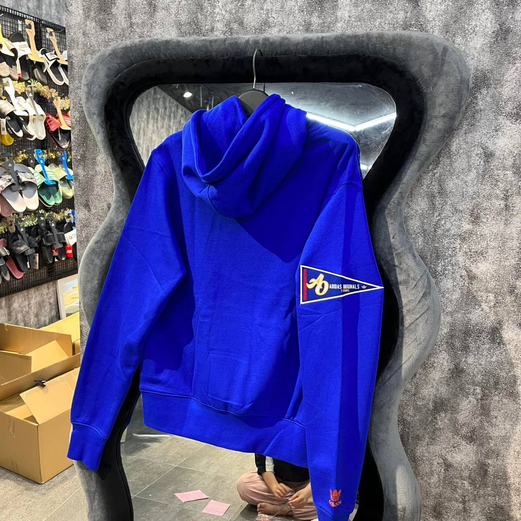 Áo Hoodie Chính Hãng Adidas COLLEGIATE BADGE Blue Shop Xám Store