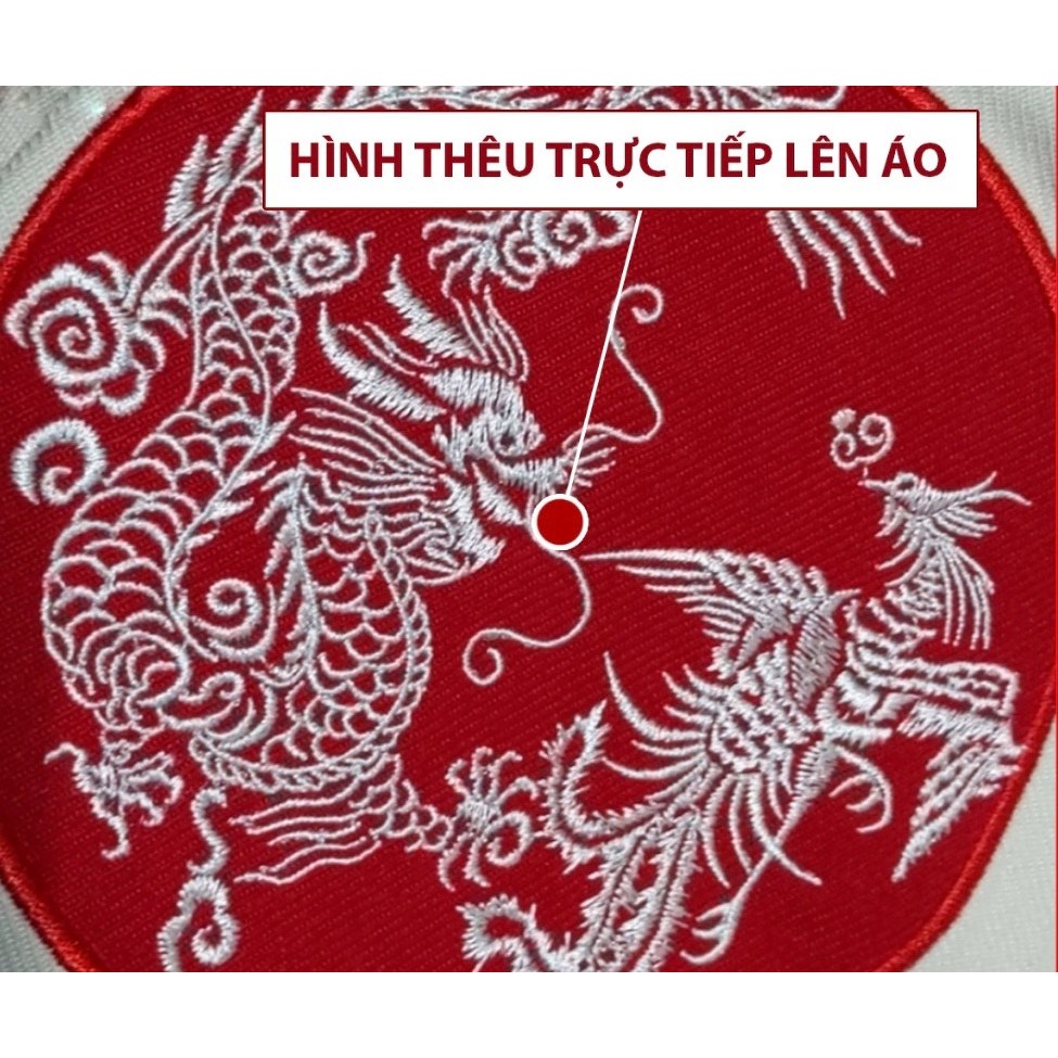 Áo dài thêu long phụng cho bé trai chất nhung tăm mịn siêu đẹp _ Monkey.kids