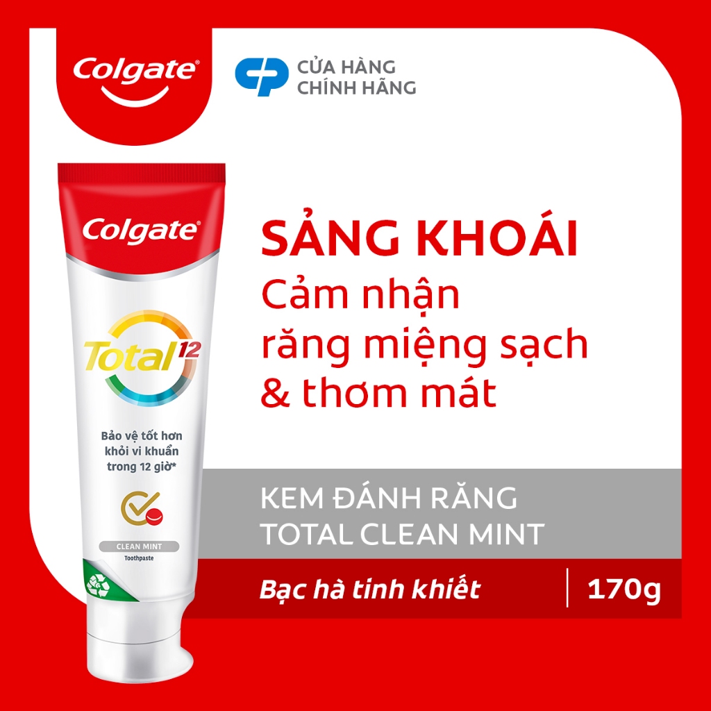 [HB Gift] Kem đánh răng Colgate Total bảo vệ toàn diện 12 giờ 170g