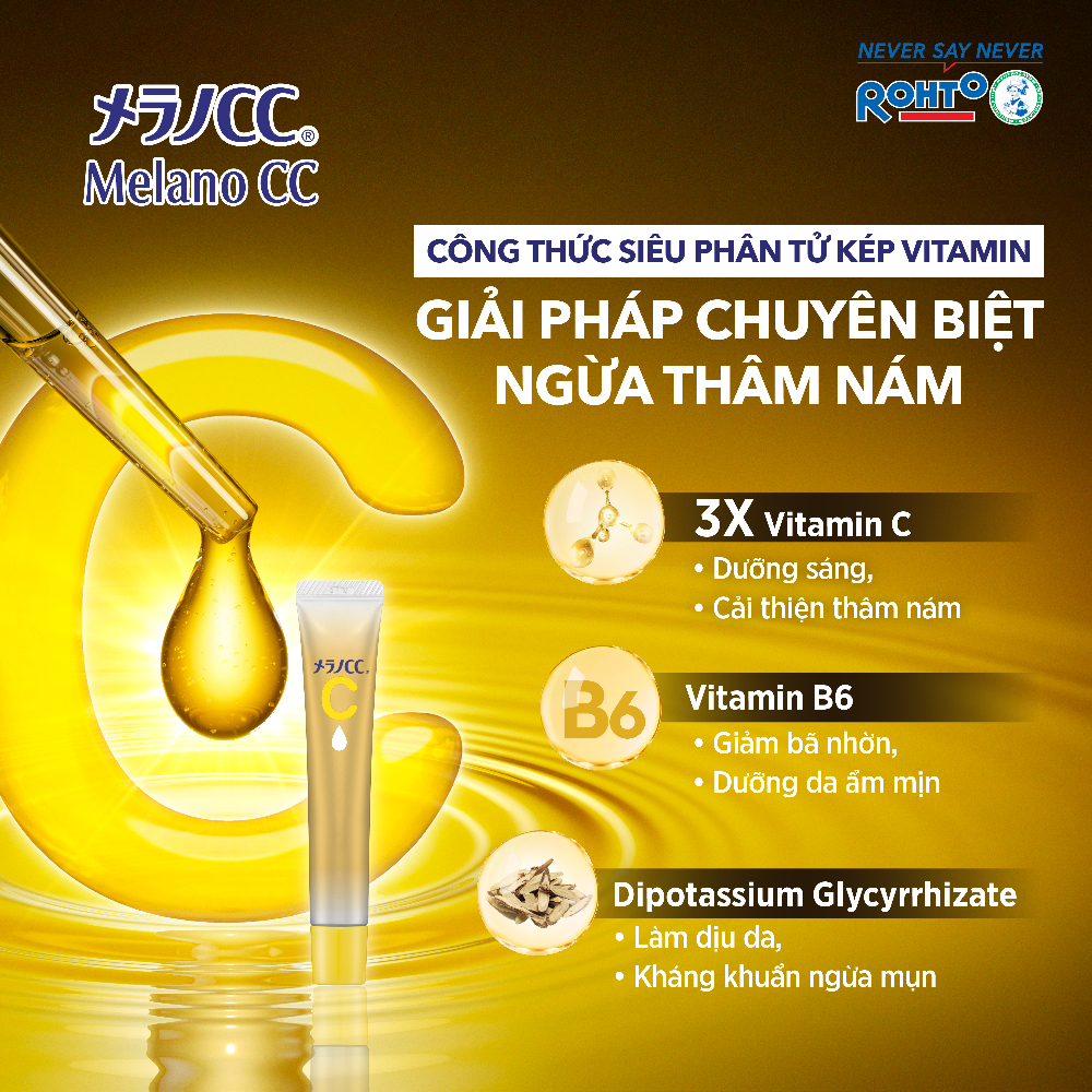 Tinh chất vitamin C dưỡng trắng, mờ thâm cao cấp Melano CC Premium Whitening Essence 20ml