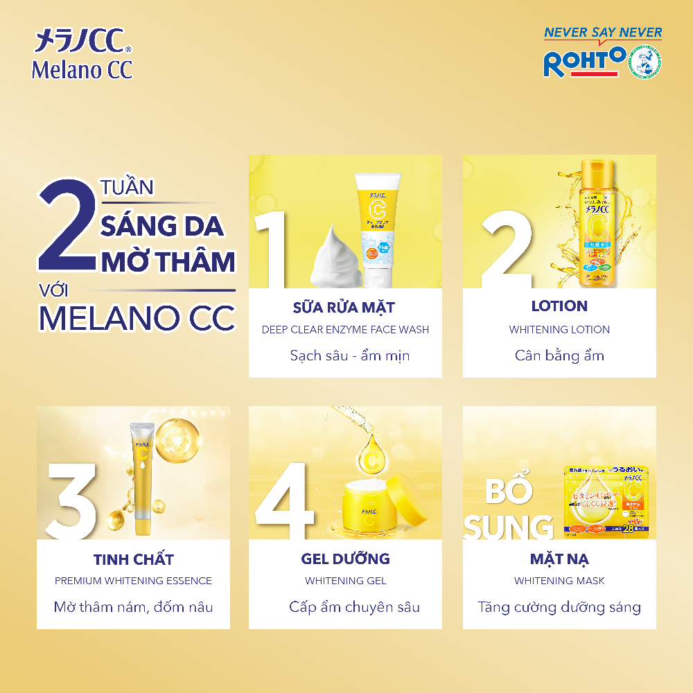 Tinh chất vitamin C dưỡng trắng, mờ thâm cao cấp Melano CC Premium Whitening Essence 20ml