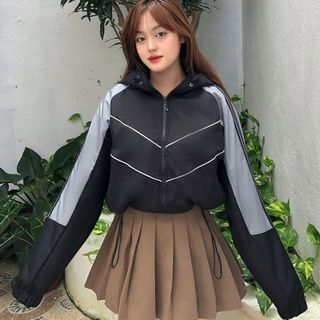 Áo khoác nữ lửng dù 2 lớp dày dặn fr43 phối màu xinh xắn fplus
