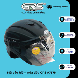 Nón bảo hiểm nửa đầu cho nam nữ có kính chắn gió GRS A737K nhiều màu, mũ nảo hiểm nửa đầu thoáng khí chính hãng