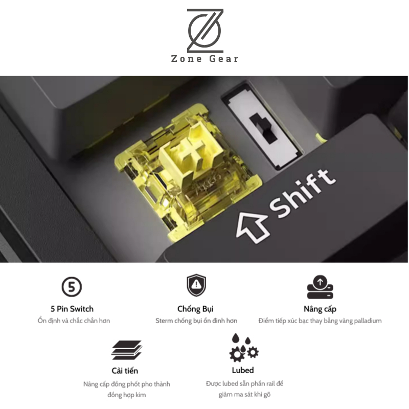 AKKO Switch V3 Pro 5 pin  - Cream Yellow - Cream Blue - Piano