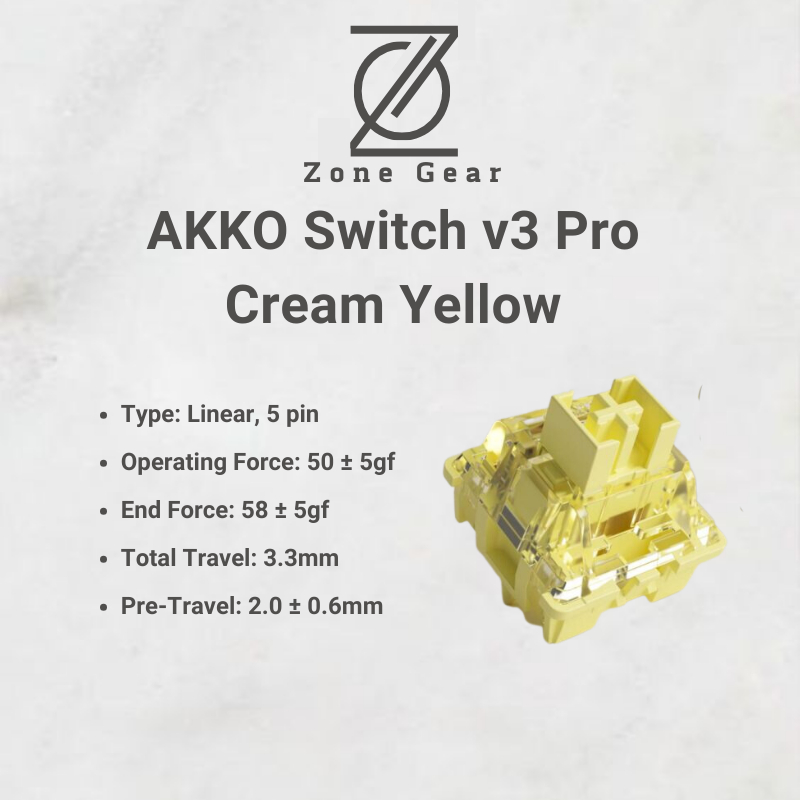 AKKO Switch V3 Pro 5 pin  - Cream Yellow - Cream Blue - Piano