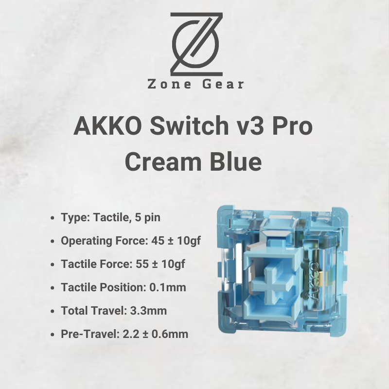 AKKO Switch V3 Pro 5 pin  - Cream Yellow - Cream Blue - Piano