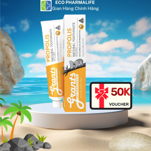 Kem Đánh Răng Thảo Dược Grants Of Australia Vị Keo Ong Bạc Hà Bổ Sung Canxi Và Khoáng Chất 110g_EcoPharmalife Official