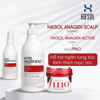Combo dầu gội hasol xịt mọc tóc tonic hair 100ml kem ủ fino nuôi dưỡng tóc chắc khỏe mềm mượt