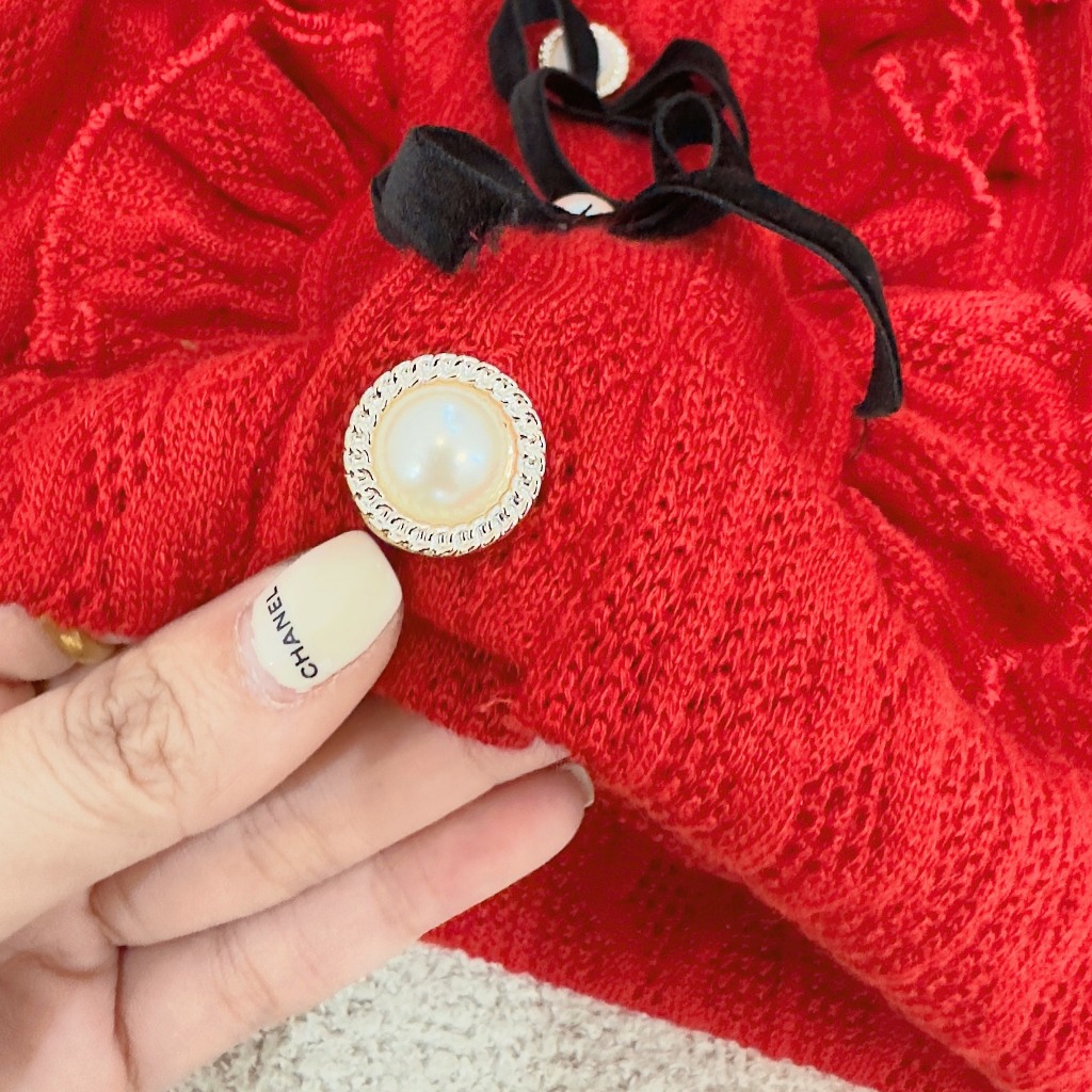 Set Áo Len Cadigan Đính Nơ Phối Bèo Cho Bé Gái WOWKID Kèm Chân Váy Xếp Ly Cho Bé Từ 8-24kg