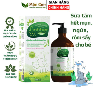 Nước tắm gội thảo dược cho bé Bobber hết mụn ngứa rôm sảy hăm da sạch da mát da cho trẻ chai 300ml