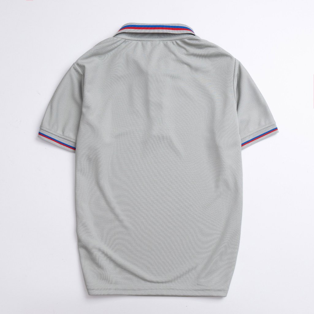 Áo thun polo màu Xám bo sọc cổ 2 ya cao cấp - La'house Uniform