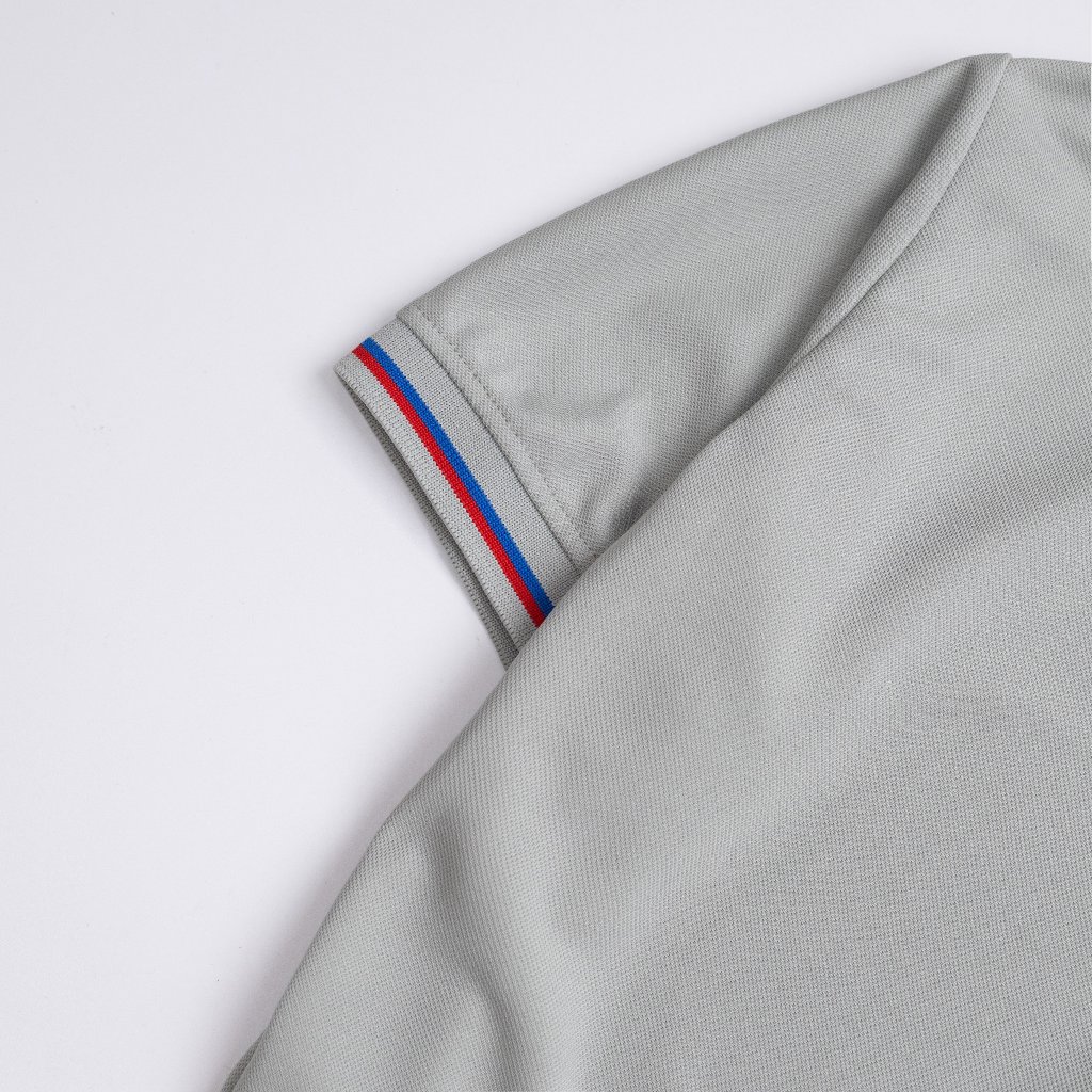 Áo thun polo màu Xám bo sọc cổ 2 ya cao cấp - La'house Uniform
