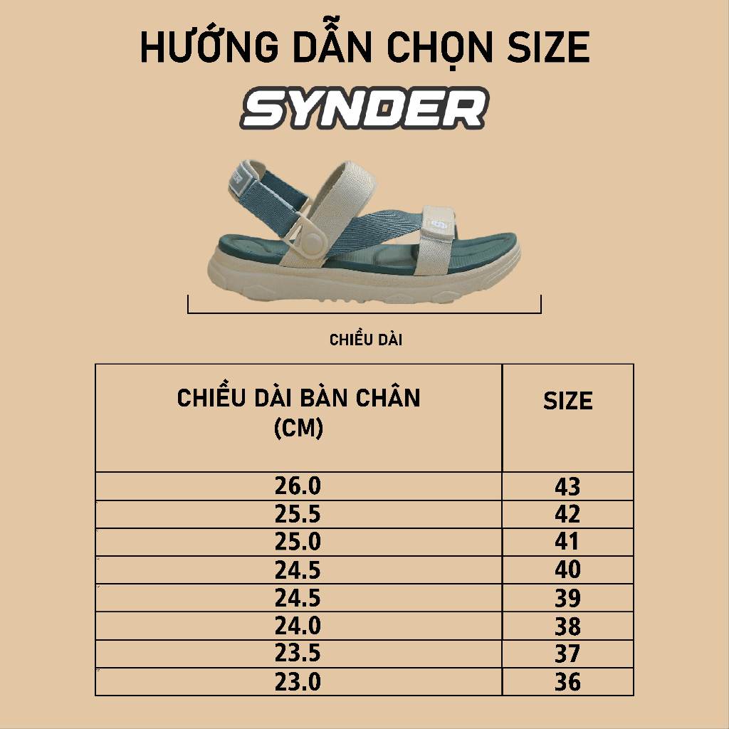 Giày Sandal SYNDER SD2 Màu Be Rêu