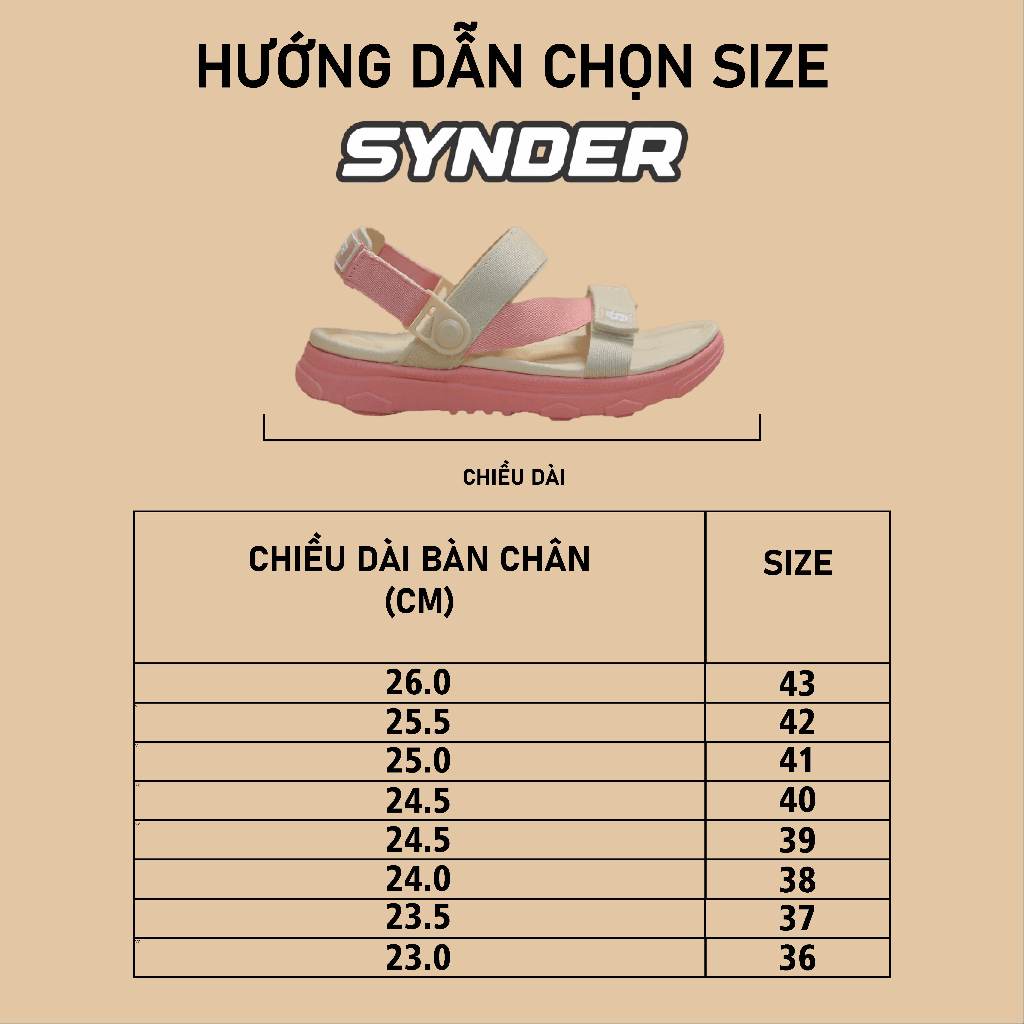 Giày Sandal SYNDER SD2 Màu Be Hồng