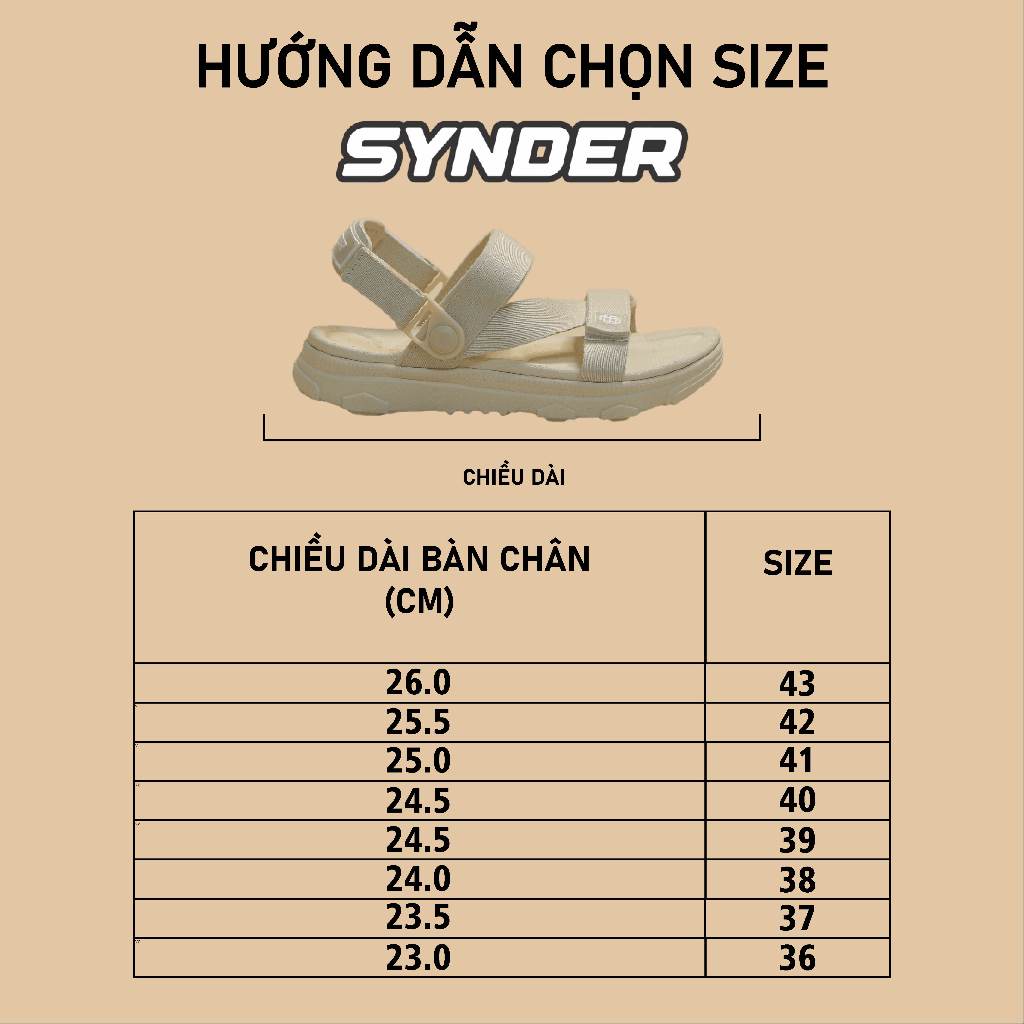 Giày Sandal SYNDER SD2 Màu Be Full
