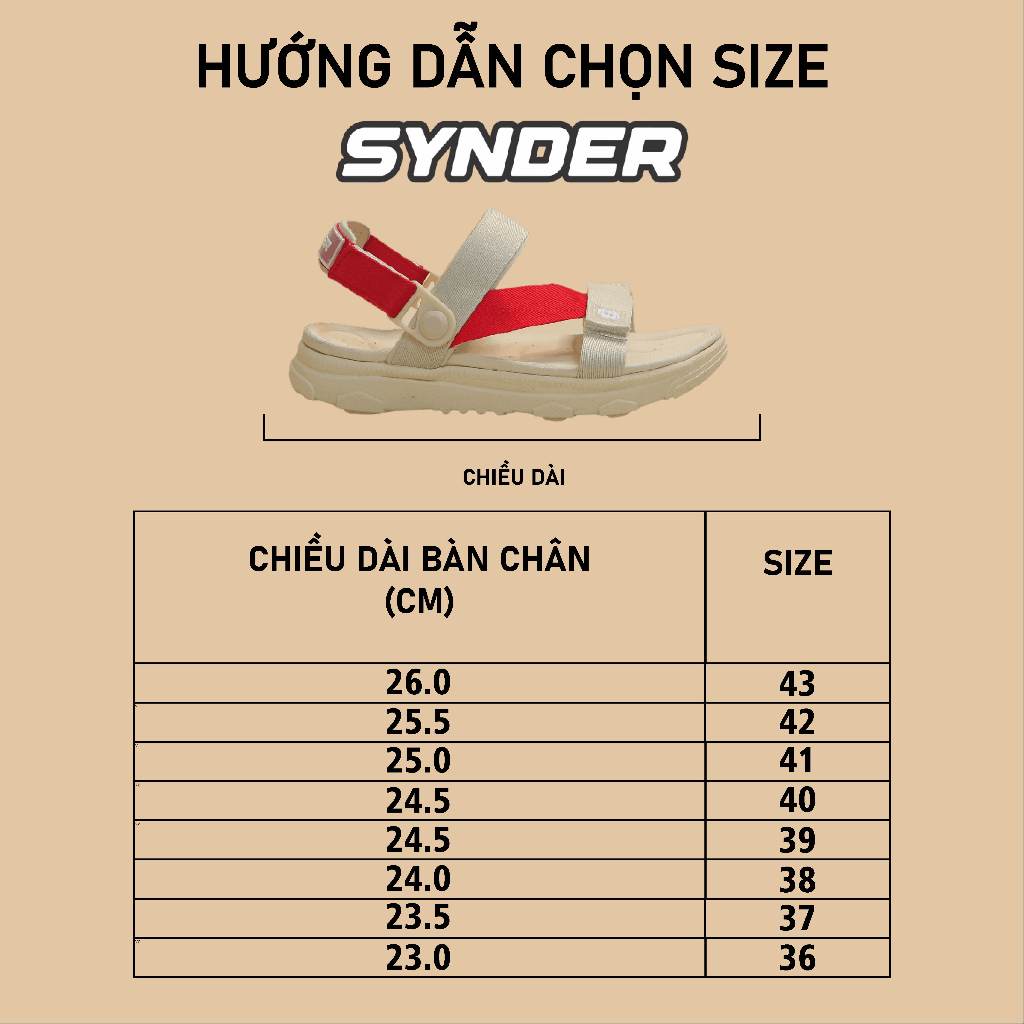Giày Sandal SYNDER SD2 Màu Be Đỏ