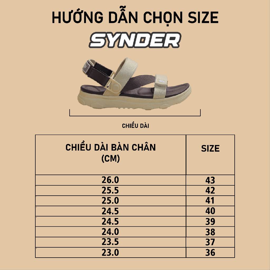 Giày Sandal SYNDER SD2 Màu Be Nâu