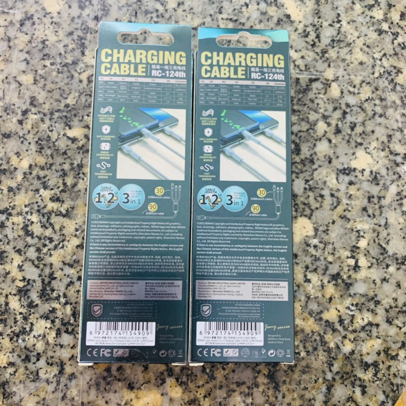 Cáp Sạc 3 Đầu Remax RC24th - Sạc nhanh - Dây dù - Bảo hành 12 tháng