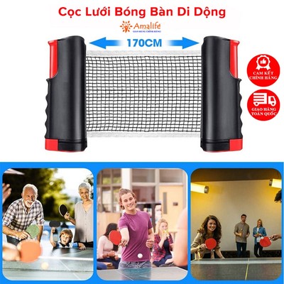 Trụ Lưới Bóng Bàn Rút Gọn Chính Hãng Amalife Chất Liệu ABS Cao Cấp Chiều Dài Điều Chỉnh Tới 1,7m Vừa Bàn Bóng Bàn