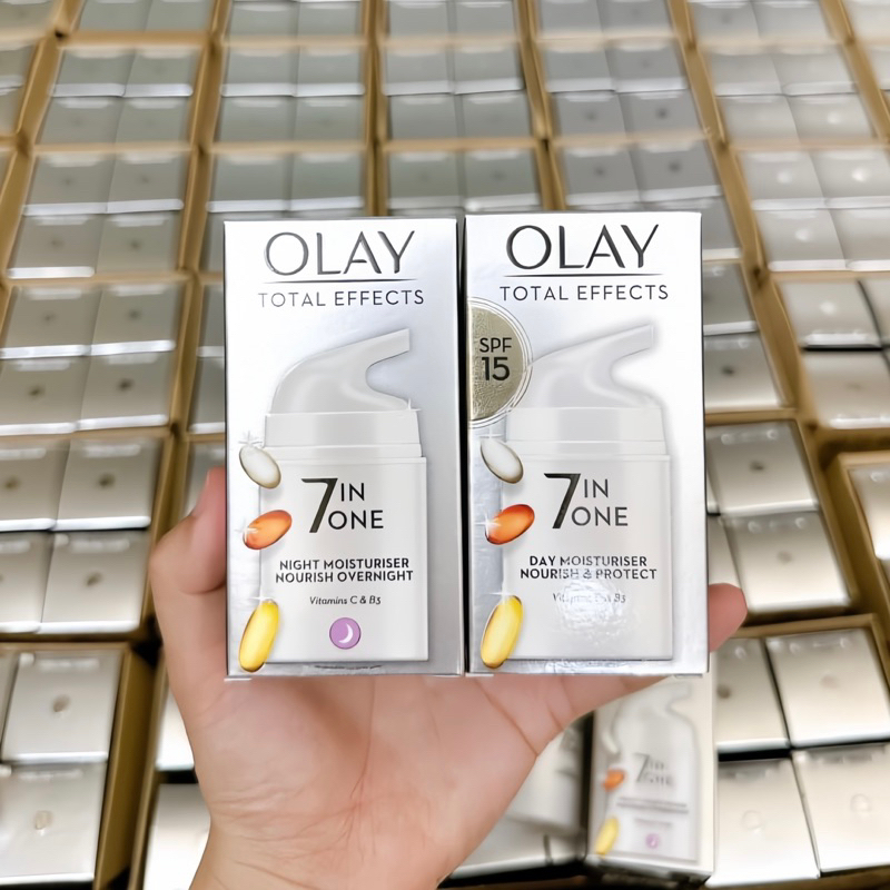 Set dưỡng trắng Olay 7in1 bản UK - Kem Olay ngày đêm