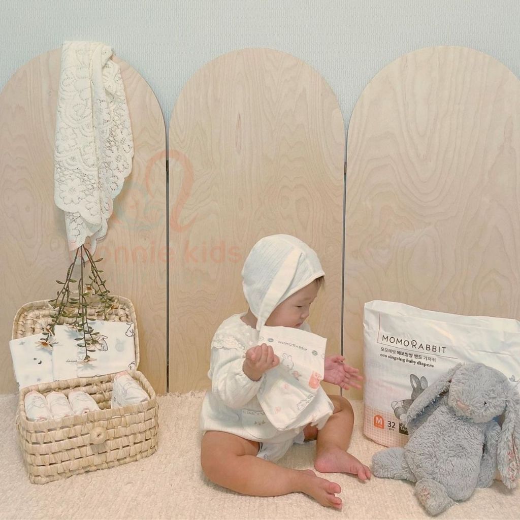 Bỉm dán cho bé Momo Rabbit Eco Singsing S36 M32 L30, tã dán siêu mỏng thấm hút tốt - Monnie Kids