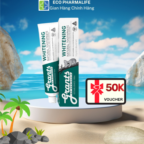 Kem Đánh Răng Thảo Dược Trắng Răng Tự Nhiên Grants Hương Bạc Hà 110G, Giúp Răng Trắng Sáng_Eco Pharmalife Official