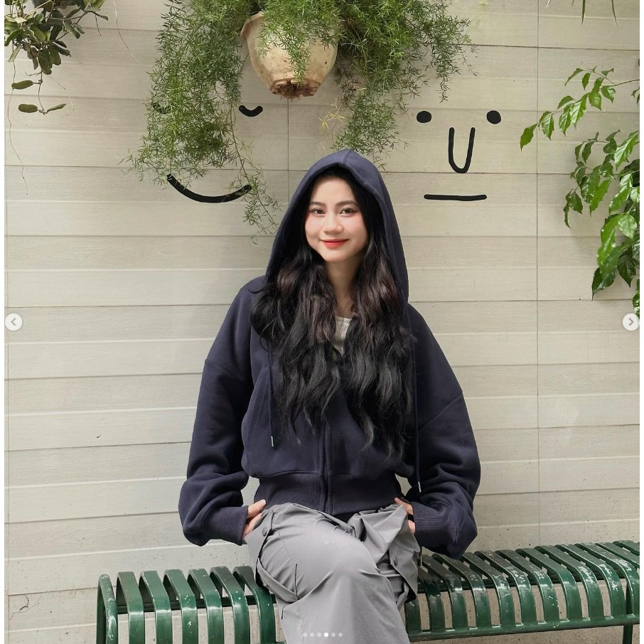 Áo khoác nỉ croptop dáng rộng siêu xinh phong cách Hàn Quốc, Áo khoác thu đông nữ hoodie zip tay bồng