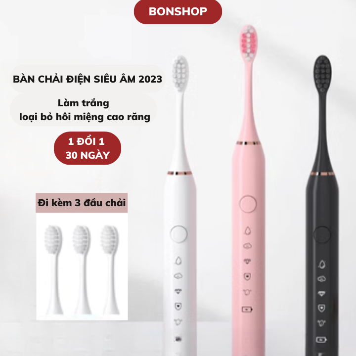 Bàn chải điện sonic x7 máy đánh răng tự động 5 chế độ chải chăm sóc răng đánh bay mảng bám công nghệ châu âu.