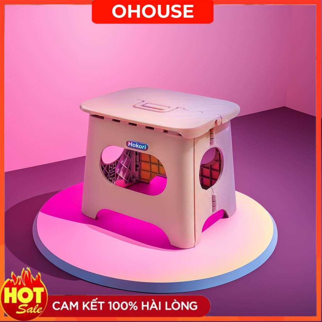 Ghế Nhựa Gấp Gọn Mini Quai Xách HOKORI
