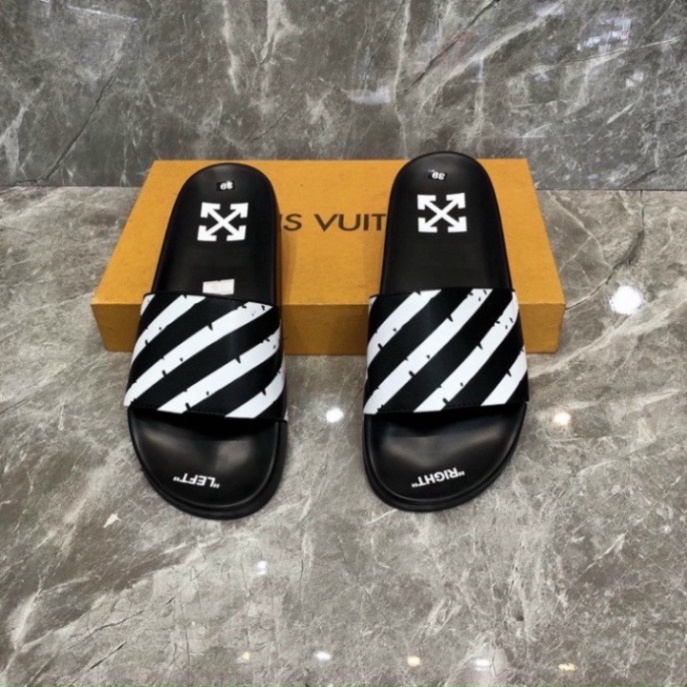 Dép Nam Nữ Quai Ngang OFF WHITE SỌC DƯA Thời trang Unisex Siêu nét - Thời thượng Bền Đẹp