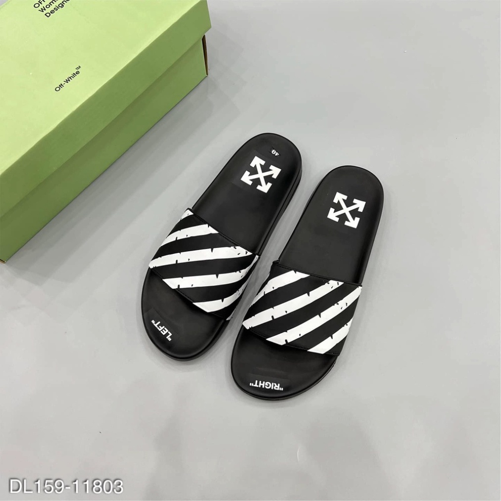 Dép Nam Nữ Quai Ngang OFF WHITE SỌC DƯA Thời trang Unisex Siêu nét - Thời thượng Bền Đẹp