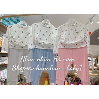 (Nhùn nhùn)Bộ quần áo cổ 3cm/3 phân sợi tre  Avaler size 6-9m đến 3-4y